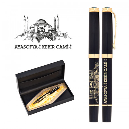 847 Promosyon Kabartma Figürlü Metal Roller Kalem Seti