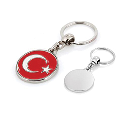 4229-Promosyon Türk Bayrağı Metal Anahtarlık